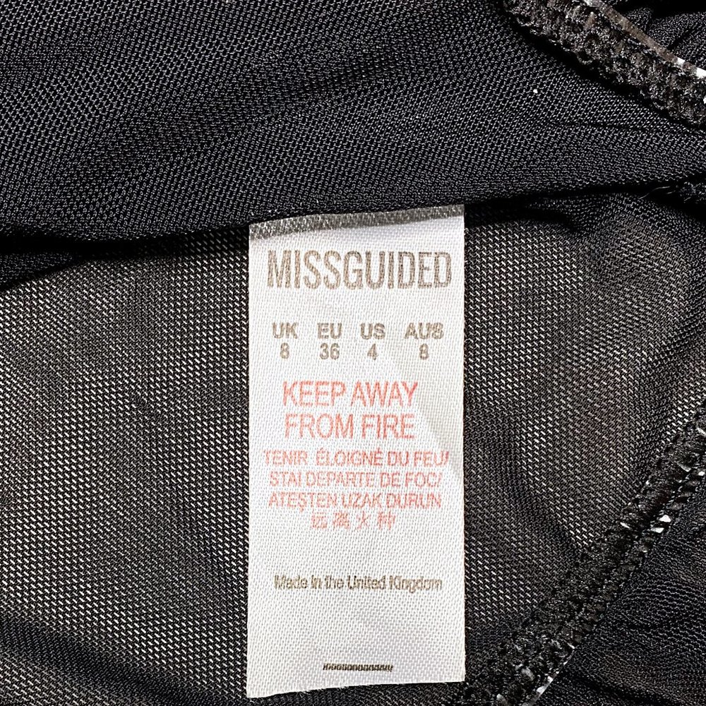 Missguided Sheer Mesh Bell-Sleeve Ruffle Blouse in Black - Picture 7 of 11